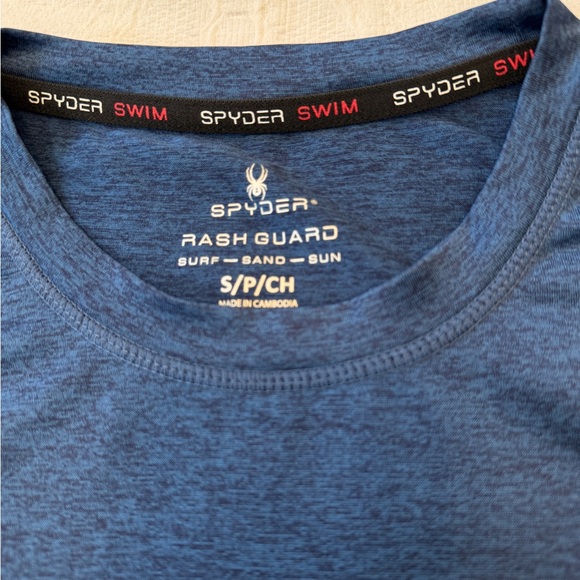 Spyder Rash Guard Blue Shirt Men’s Small - Picture 3 of 4